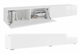 PLATAN ROOM Fernsehschrank TV-Lowboard 210 cm In Weiß Hängend Oder Stehend Hochglanz Matt (210 (2x105) x 30 x 32, Weiß Matt/Weiß Hochglanz) - 1