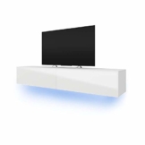 Selsey Lana - Fernsehschrank/TV-Lowboard mit LED Modern Hängend 200 cm (Weiß Matt/Weiß Hochglanz) - 1