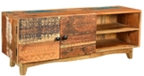 The Wood Times Lowboard TV Möbel Massivholz Vintage Look Agra FSC Recycled, BxHxT 130x50x40 cm -